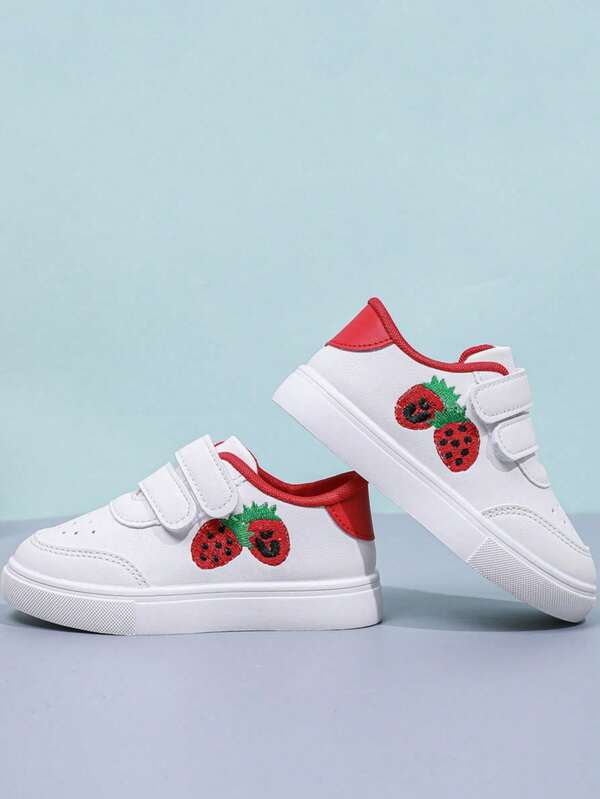 Girls' Shoes, Baby Sneakers, New Strawberry Patterned Canvas Shoes, Soft Bottom Toddler Walking Shoes, Outdoor Casual Shoes