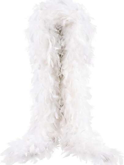 1 st. ca 213 cm lång enfärgad halsduk/boa av naturliga fjäder, lämplig för framträdanden, bröllop, födelsedagsfest, kvällsdejt, julbal, kostymdekoration (kalkonfjädern kan fälla något)
