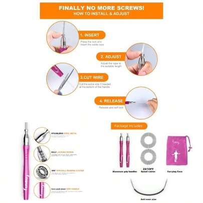 Jump Rope, High Speed Weighted Jump Rope - Premium Quality - - Self - Locking Screw - Design - Jump Ropes Fitness - Skipping Rope Workout Fitness, Home Exercises