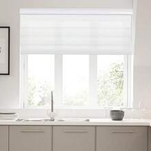 33 Inch Wide White Cordl Zebra Blinds For WindowsPrivacy Light Filtering Dual Layer Roller Shades For Home Office Bedroom 33 W*75 H - 米白色33Wx75HReadyMade - 查看 5