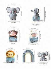 1 phụ kiện trang trí bánh hình voi, thích hợp cho tiệc mừng em bé chào đời, tiệc sinh nhật lần thứ 2, tiệc sinh nhật lần thứ 1, tiệc tiết lộ giới tính và nhiều dịp khác. - Nhiều màu - Xem 5