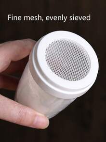 1 件塑料面粉筛、手持面粉粉糖分配器、小麦粉网筛、调味粉撒布器、调味粉瓶、手动粉筛、带盖可可粉撒布器、肉桂筛、糖粉摇晃器、适用于糖霜、可可粉、巧克力粉、面粉、抹茶粉、咖啡粉 - 白色 - 查看 7