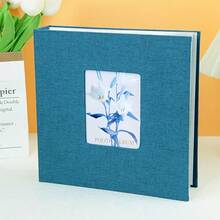 QINBEIYOU 1 Simple Linen Creative Gift 6-Inch Photo Album Paper Core Pocket Style Photo Storage Book DIY Photo Album Collection