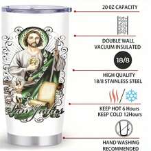 1pc 20 Oz Stainless Cup, Sublimation Mug, Leak Proof Lid Prevents Spills, Christmas Gift, A Thoughtful Gift For Coffee Lovers, Green Bay Packer, Saintly Sipster