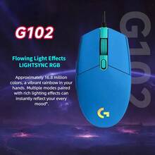 Logitech Ratón de juego con cable G102, sensación mecánica con iluminación RGB, ligero y portátil, agarre cómodo, diseño clásico, adecuado para manos pequeñas a medianas, azul - Azul - Ver 3