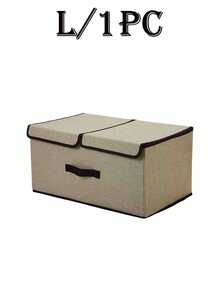 1 件超大可折叠带盖储物盒，双开口织物装饰储物箱，适用于内衣、胸罩、折叠储物盒、宿舍抽屉衣柜整理器、玩具、衣服、文件、衣柜节省空间、衣柜、卧室、家庭、宿舍、卧室配件整理器、可折叠内衣胸罩收纳盒、衣柜整理器、大容量卧室储物盒，可容纳毯子、床上用品、枕头 - 彩色 - 查看 17