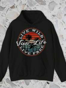 Winter Fleece-Lined Hoodie,Thermal Hoodie,Retro Vintage Van Life Dwellers Vanlife Nomads Hoodies, Latest Hoodies, Everyday Essential – A Wardrobe Must- Have, Great For Weekend Errands – Comfortable And Functional,Hoodies For Men And Women,Sudaderas Para Hombre,300g Cotton Casual  Hoodies, Oversize Hooded Sweatshirt With Pockets,Graphic Hoodies,Fall And Winter Long Sleeve,Graphic Hoodie,Anime Hoodies,Oversized Hoodie,Hoodies As Halloween And Christmas Gifts - 黑色-1 - 查看 2