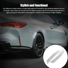 2PCS Reflective Trim Side Marker Stickers, Reflective Car Stickers, Side Reflectors Car, Auto Exterior Accessories Reflector Guard Fit Truck Wheel Well Arch Bumper Fenders (White) - 白色 - 查看 3