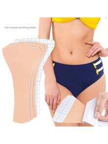 5 件无缝自粘式隐私垫，适用于温泉、泳衣、瑜伽紧身裤和内衣 - 防滑、可裁剪、纯色、面料、无需清洗、非常适合游泳和水上乐园、泳装保护 | 无缝设计 | 构造、泳装保护垫、硅胶女性私密部位、胸垫插入物、乳房形状、胸垫 - 棕色 - 查看 1