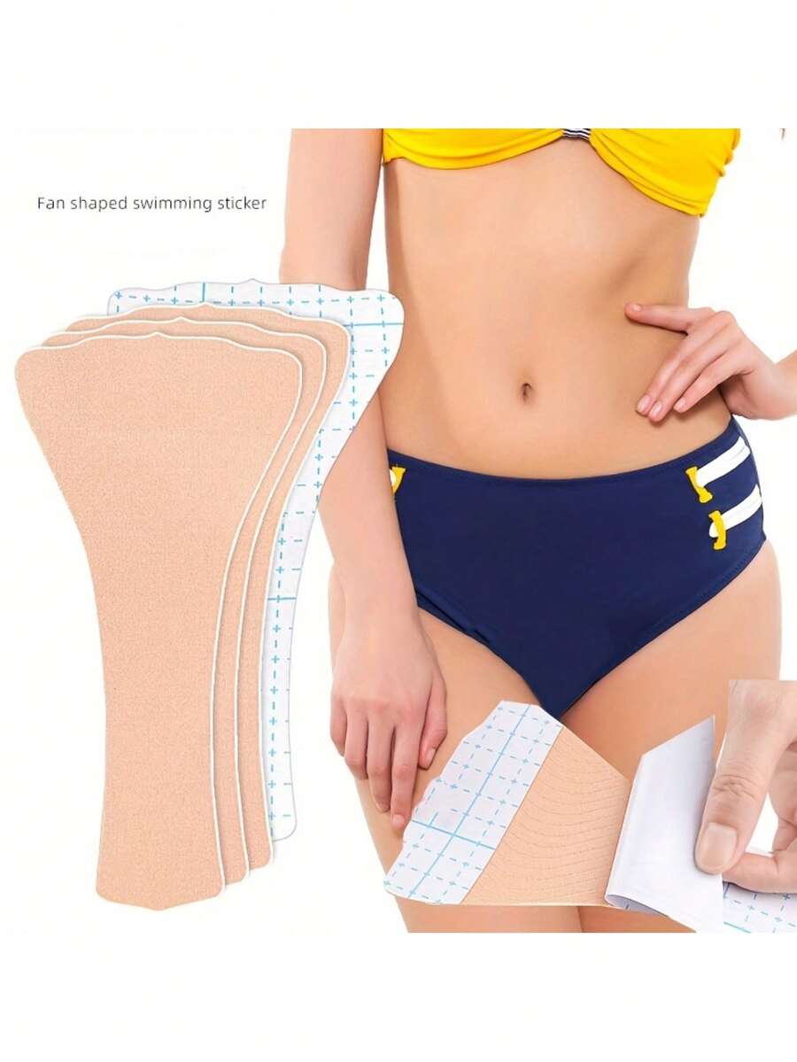5 件无缝自粘式隐私垫，适用于温泉、泳衣、瑜伽紧身裤和内衣 - 防滑、可裁剪、纯色、面料、无需清洗、非常适合游泳和水上乐园、泳装保护 | 无缝设计 | 构造、泳装保护垫、硅胶女性私密部位、胸垫插入物、乳房形状、胸垫 - 棕色 - 查看 1