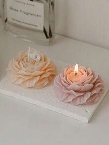 1pc Scented Candle Decor, Romantic Candle For Valentine's Day, Made Of Natural Soy Wax, Infused With Gardenia And Sandalwood Fragrance, Rose Shaped, Creates Romantic Ambiance, Suitable For Parties, Hotels, Bedrooms, Valentine's Day Gifts, Ideal For Autumn, Winter, Valentine's Day, Holidays - Multicolor - View 4