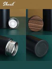 shoxil 1PC 500ml Stainless Steel Arabic Vacuum Cup, Insulated Cup, Portable Car Tea Coffee Cup, Water Bottle, Middle East Insulated Kettle, 80ml Coffee Cup, 304 Wood Grain Cup, For Home, Coffee, Tea, Water - Bottle - View 5