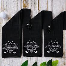 1 件趣味高尔夫毛巾超细纤维绣花球巾 - 我用这条毛巾清洁我的球，用于带夹子的高尔夫球袋配件，适合球迷礼物退休礼物圣诞节，完美的高尔夫生日礼物，适合丈夫、爸爸、妻子、妈妈，高尔夫礼物 - 彩色 - 查看 2