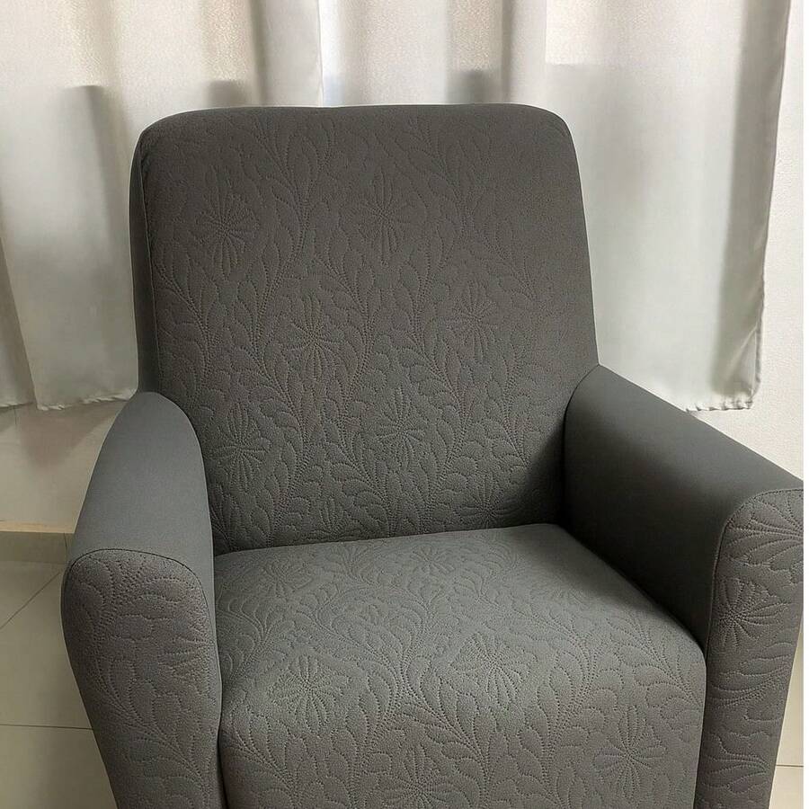 Dad's Adjustable Quilted 1-Seater Armchair Cover - Protective Comfort - 灰色 - 查看 1