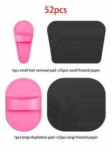 102/62/32/12pcs-Hair Removal Kit, Girl Exfoliating Kit-Smooth Legs And Facial Hair Removal Pads In 2 Sizes, Reusable Physical Hair Removal Tools, Fine Black Sandpaper For Lips And Skin, Facial Hair Remover And Sander, Smooth Facial Hair Remover, Women's Shaver, Mini Shaving And Hair Removal Kit.Christmas, Winter, Pink, Graduation.
