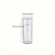 2-In-1 Plastic Transparent Cylinder Aquarium With Hydroponics Basket, Suitable For Desktop Or Tabletop Display