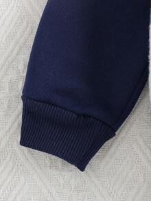 3pcs Baby Boy Plaid Vest + Hoodie Casual Outfit, Including Hooded Thermal Lined Zip-Up Jacket, Paired With Crew Neck Sweatshirt And Pants, Retro Korean Style Casual Set, Suitable For Autumn/Winter Outdoor Wear - Multicolor - View 5