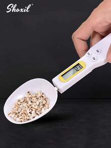 shoxil 1 件电子量勺，高精度厨房秤，量勺，烘焙厨房勺秤，刻度称量勺，适用于称量咖啡豆和茶，厨房烘焙 - 彩色 - 查看 4