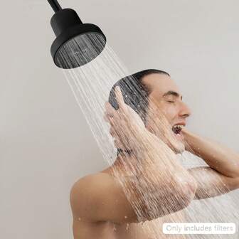 ABS Filtered Shower Head 5in NSF-177 Certified High Pressure Water Saving Black