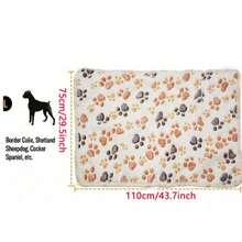 1 Piece Puppy Blankets Super Soft Warm Sleep Mat Paw Print Blanket Fluffy Premium Fleece Pet Blanket Flannel Throw Dog Blankets For Small Dogs Puppy Cat