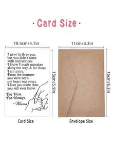 1pc Charming Greeting Cards For All Occasions - Perfect For Mother's Day, Valentine's, Birthdays & More - Includes Envelopes, Ideal For Sons & Daughters KGZJ - Nhiều màu - Xem 3