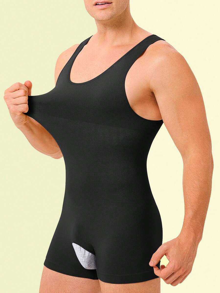 TAILONG Mens Full Body Shaper Slimming Shirt Tummy Control Shapewear Sleeveless Compression Bodysuit Para Hombres