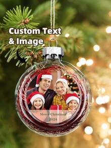 زخرفة عيد الميلاد المخصصة بالصور، ديكور عيد الميلاد الشخصي، زخرفة عيد الميلاد المخصصة بالصور، ديكور شجرة عيد الميلاد القابل للتخصيص، زخرفة عيد الميلاد DIY بالنقل الحراري، زخرفة شجرة عيد الميلاد بطباعة الصبغة متعددة الألوان، ديكور شجرة عيد الميلاد لحفلات الزفاف والأعياد - متعدد الألوان - مشاهدة 1