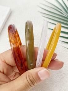 4pcs Vintage Resin Multicolor Acrylic Bangle Bracelets For Women, Fashion & Versatile Daily Wear (Please Note That The Patterns Are Randomly Crafted, So There May Be Slight Differences In Color And Luster. Our Factory Will Pay Special Attention To This In Future Production.) - Multicolor 4-piece Bracelet - View 38