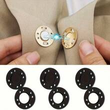 6/12 Pairs Colorful Magnetic Buttons - Invisible Plastic Snap Fasteners, Magnetic Sewing Buttons Invisible Magnetic Closure Suitable For Bags, Sewing, Crafts, Handbags, Coats And DIY Magnetic Buttons, Easy To Sew Closed, Multiple Colors - Multicolor - View 6