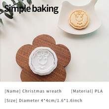 Cute Christmas Cookie Molds, Parent-Child Kitchen Cookie Molds, Fun Cartoon Pattern Cookie Stamps, Christmas Decoration, Cake Decoration Cookie Shapers, Dessert Making Tools, Creative Gift - White - View 16