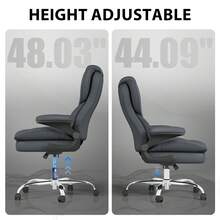 Heavy Duty Ergonomic Executive Chair With Padded Arms , Big And Tall Computer Chair With Adjustable Headrest, 360°Swivel Free,Easy To Assemble - Xám - Xem 8