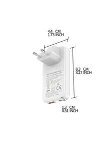 扁平 USB-A 和 Type-C 壁式充电器，65W GaN USB-A USB-C 壁式充电器，超薄壁式充电器，折叠式旅行双端口 USB 壁式充电器，兼容 Galaxy、Pixel 4/3、平板电脑、手机 - 歐規C型插(220-240V) - 查看 10