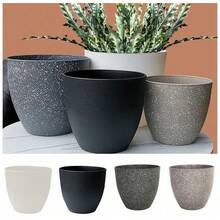 磨砂仿石盆景花盆阳台植物盆家居装饰用品大容量植物生长栽培盆 - 彩色 - 查看 4
