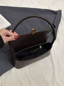 2025复古小众法棍包，新款时尚法式腋下包，单肩手提包，通勤包 - 咖啡棕 - 查看 5