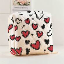 Geantă de depozitare pentru absorbante menstruale cu model aleatoriu, reutilizabilă, pentru dormitor universitar, pentru călătorii, pentru baie și școală