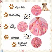 Upgraded Dog Blankets For Large Dogs Dog Cat Blankets Washable 40" X 50" Soft Pet Mat Throw Cover For Kennel Crate Bed Cute Paw Pattern Dog Blanket Pet Blanket 1 Pack Pink - 40x50吋+粉紅色 - 查看 4
