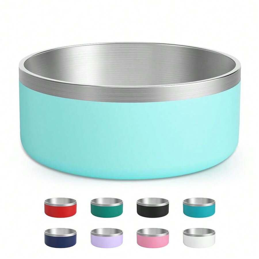 Stainless Steel Dog Bowl - Metal Water And Food Dish For Large Dogs, Insulated, Non-Slip, Easy Clean, 40oz, MintGreen{"Size_name":"40oz","Color_name":"MintGreen"} - Xanh bạc hà - Xem 1