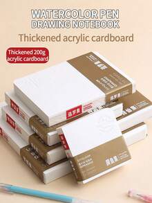 1pc Mini Sketchbook, Blank Notebook For Drawing, Painting, Sketching, Suitable For Watercolor, Acrylic, Marker - Beige Drawing Book - View 7