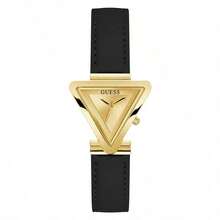 Guess Reloj de cuarzo para mujer con caja de 34 mm en tono dorado y correa de cuero, con manecillas triangulares, un reloj de estilo minimalista y elegante adecuado para uso diario y como regalo - Dorado - Ver 6