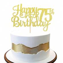1 PCS Happy 75th Birthday Cake Topper Gold Glitter Cheers To 75 Years Birthday Cake Pick 75 Fabulous Cake Decoration For Happy 75th Birthday Theme Party Decorations Supplies{"Color_name":"Gold","Style":"75th"} - 第75屆 - 查看 10