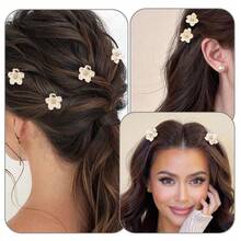 20pcs Crystal Camellia Mini Hair Clips, Everyday Bangs Clips, Princess Decor Hairpins, Suitable For Commute, Party, Gift, Sweet Mori Style, Minimalist Fashion Hair Accessories Fashion Claw Clips Winter Hair Clutch