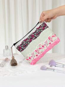 1个可折叠大容量化妆包，波西米亚风花卉图案旅行必备软包，适合女性、妈妈、妻子、姐妹、女孩、朋友，化妆包，化妆包，旅行必备，大容量，大号化妆包，圣诞礼物，收纳包，旅行，女士旅行礼物，收纳袋，手拿包/手提包，化妆品收纳包，刷子收纳包，迷你收纳包，大容量收纳包，女士礼物，圣诞礼物，创意女士礼物 - 彩色 - 查看 6