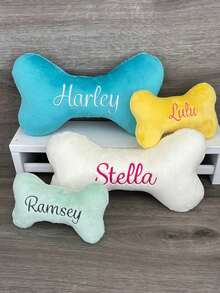 1 Piece Personalized Dog Bone Toy, Embroidered Dog Toy, Customizable Puppy Name Gift, Custom Pet Gift Ornamental Stylish,Fashion,Colorful,Vintage,Cute,Contracted,Cuties Custom,Unique,Customized,Personalized Pet For Anniversaries,For Birthdays,Customized Pet Supplies,Vacay Vibes,Christmas Gift Supplies - Multicolor - View 6