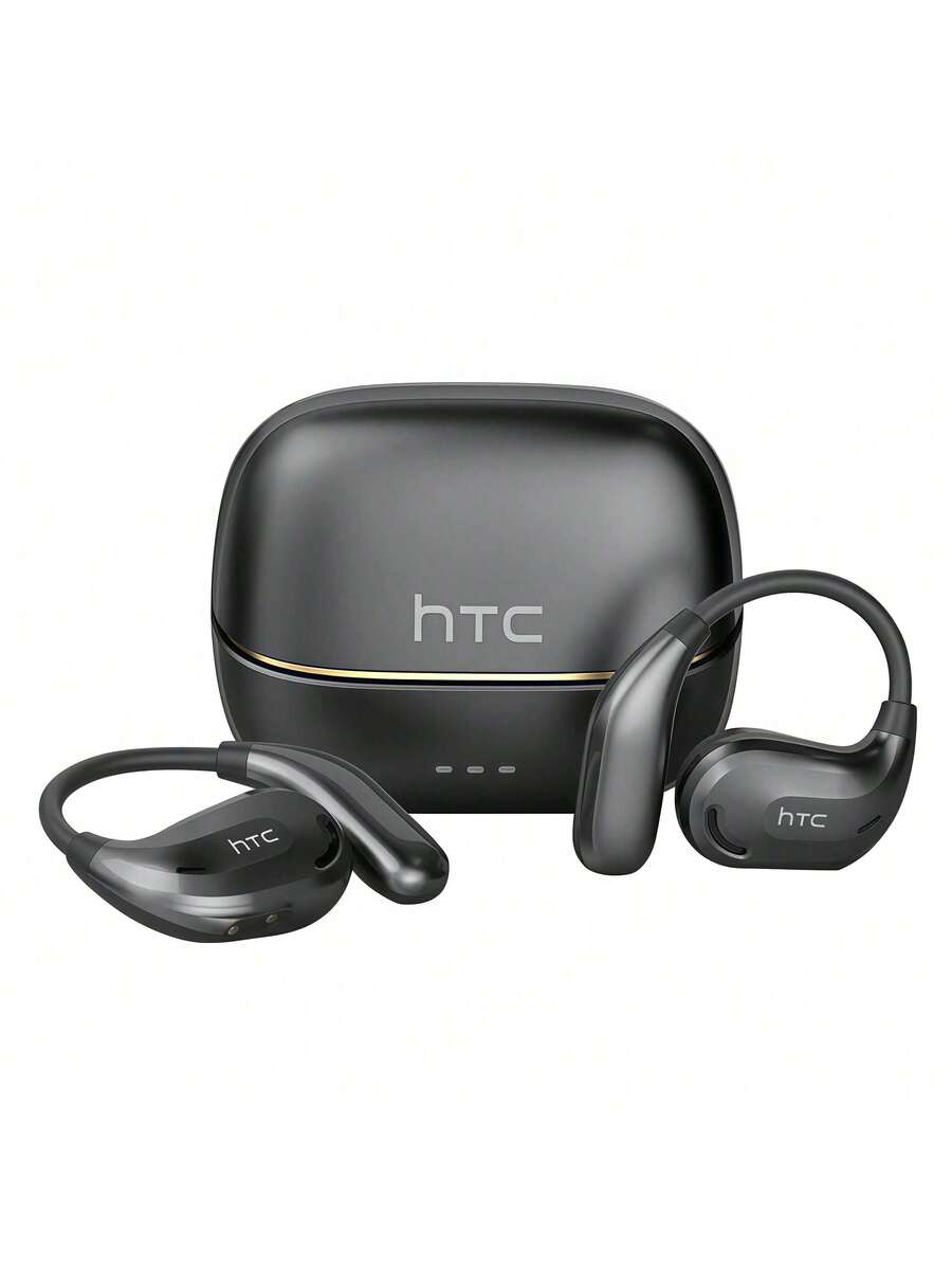 HTC Auriculares deportivos abiertos NE18, estables y duraderos, resistentes al sudor y al agua, audio espacial de alta definición, batería de larga duración, color negro. - Negro - Ver 1