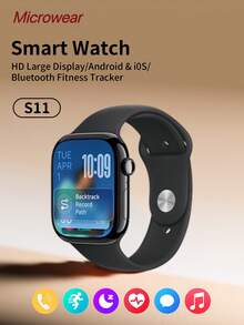 Microwear 2025 New Smart Watch For Men/Women,Smartwatch For Android IOS With 2.06'' HD Touchscreen,Fitness Tracker,Message Call Function, 24/7 Heart Rate/Sleep Monitor,Waterproof Resignt Watch,Black