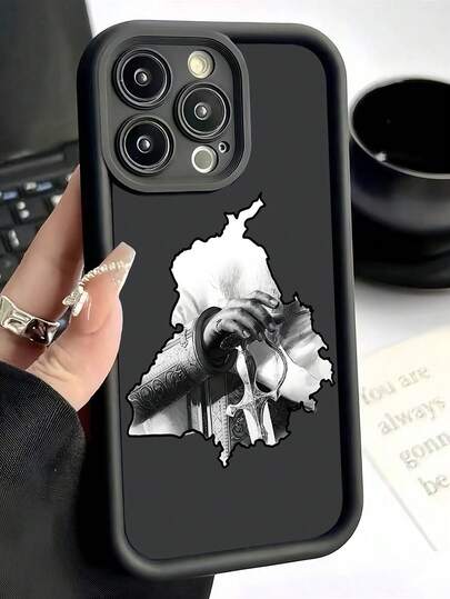 Autumn 1pc Creative Cool Black Leaf Map Pattern Phone Case, Matte Frosted Shockproof Anti-Slip Protective Cover Compatible With IPhone 16/11/13/15/15 Plus/15 Pro/15 Pro Max/12/14 Pro Max/11 Pro Max/12 Pro/12 Pro Max/13 Pro/13 Pro Max/14 Pro/14 Plus, Galaxy/Redmi/Oppo/Vivo/Infinix