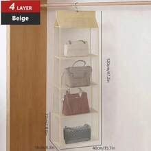 3/4 Layers Hanging Handbag Organizer Transparent Wardrobe Closet Storage Bag - Multicolor - View 12