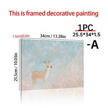 1pc Canvas Painting, Christmas Reindeer Mural Girl Christmas Decoration Pink Christmas Print, Wall Art Print, Home Decor, Perfect Holiday Gift For Him Or Her, Canvas Wall Art,Posters For Room,Home Decor,Room Decor Aesthetic,Room Decoration Stuff.Optional Frame, Room Decor