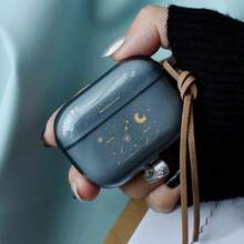 1 Planet Starry Sky Star Personality  Simple Innovative Universe Couple Men Women European American Moon, Semi-Transparent Black Green Blue, Suitable For AirPods 2/3/4/Pro/Pro2 Case - 黑色 - 查看 11