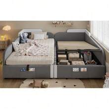 Bed Bases & Foundations - White+Gray + Velvet + 90cm*200cm-2 - View 3